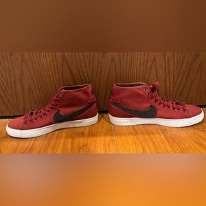 Nike Burgundy High-Tops with Black Swoosh